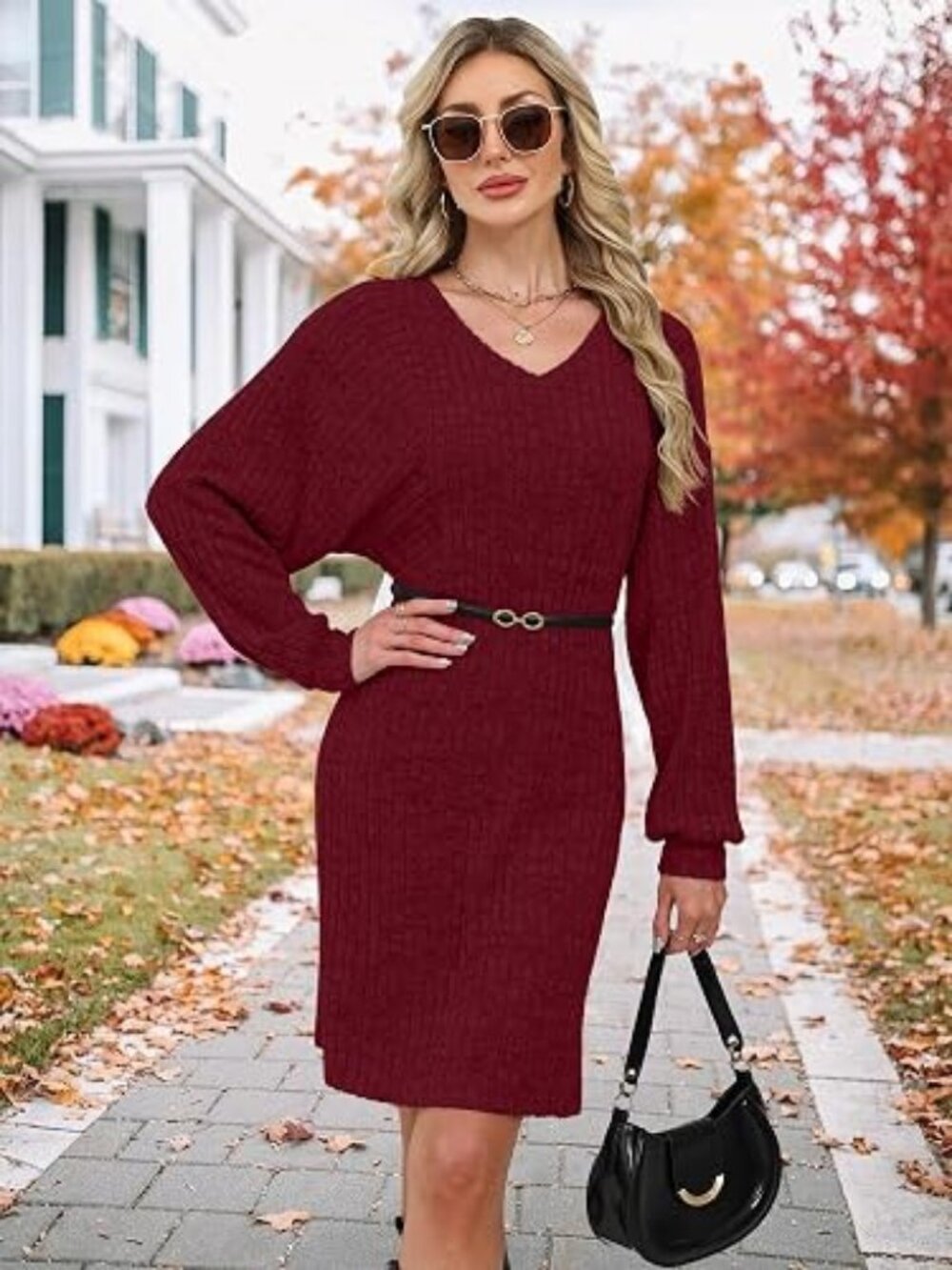 Sweater Dress Long Sleeve Casual Fall Winter Bodycon Dresses for Women 2026